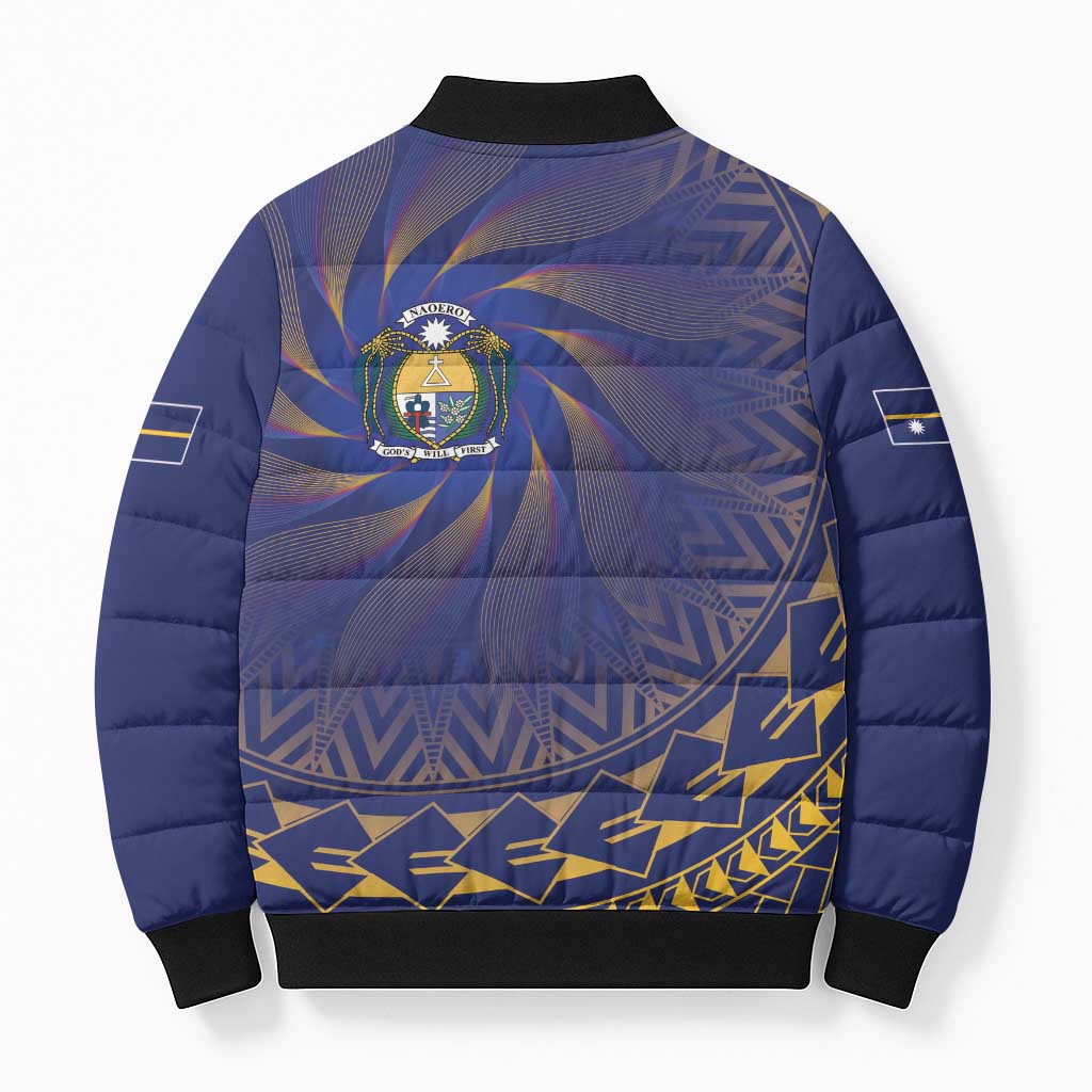 Nauru Angam Day Bomber Puffer Jacket Polynesian Tribal Pattern Unique Style - Polynesian Pride