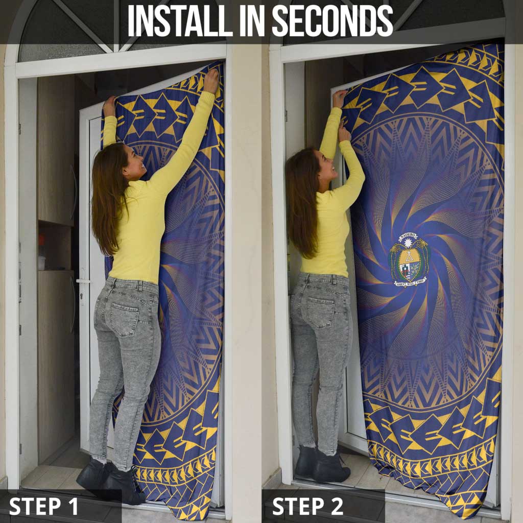 Nauru Angam Day Door Cover Polynesian Tribal Pattern Unique Style - Polynesian Pride