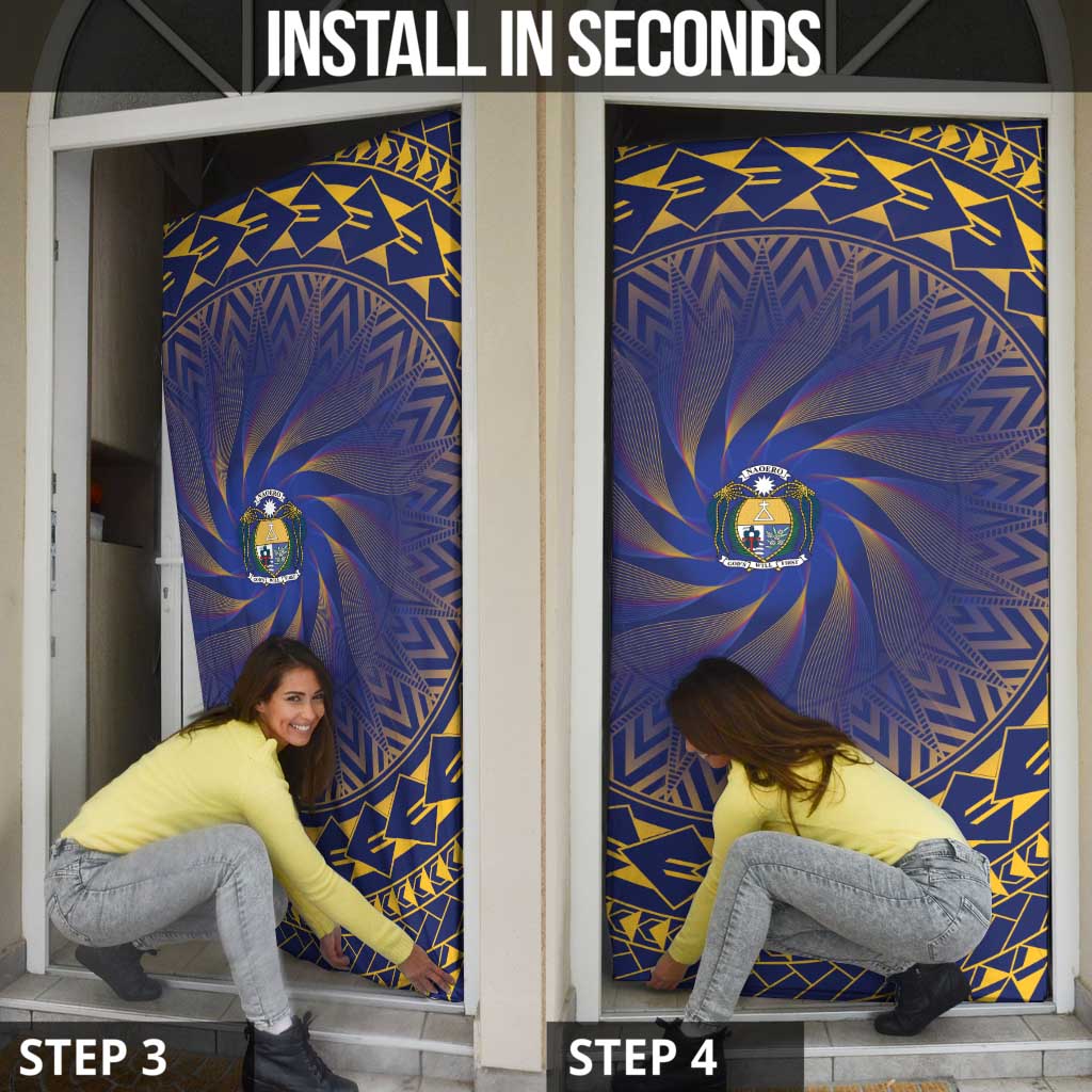 Nauru Angam Day Door Cover Polynesian Tribal Pattern Unique Style - Polynesian Pride