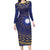 Nauru Angam Day Long Sleeve Bodycon Dress Polynesian Tribal Pattern Unique Style - Polynesian Pride