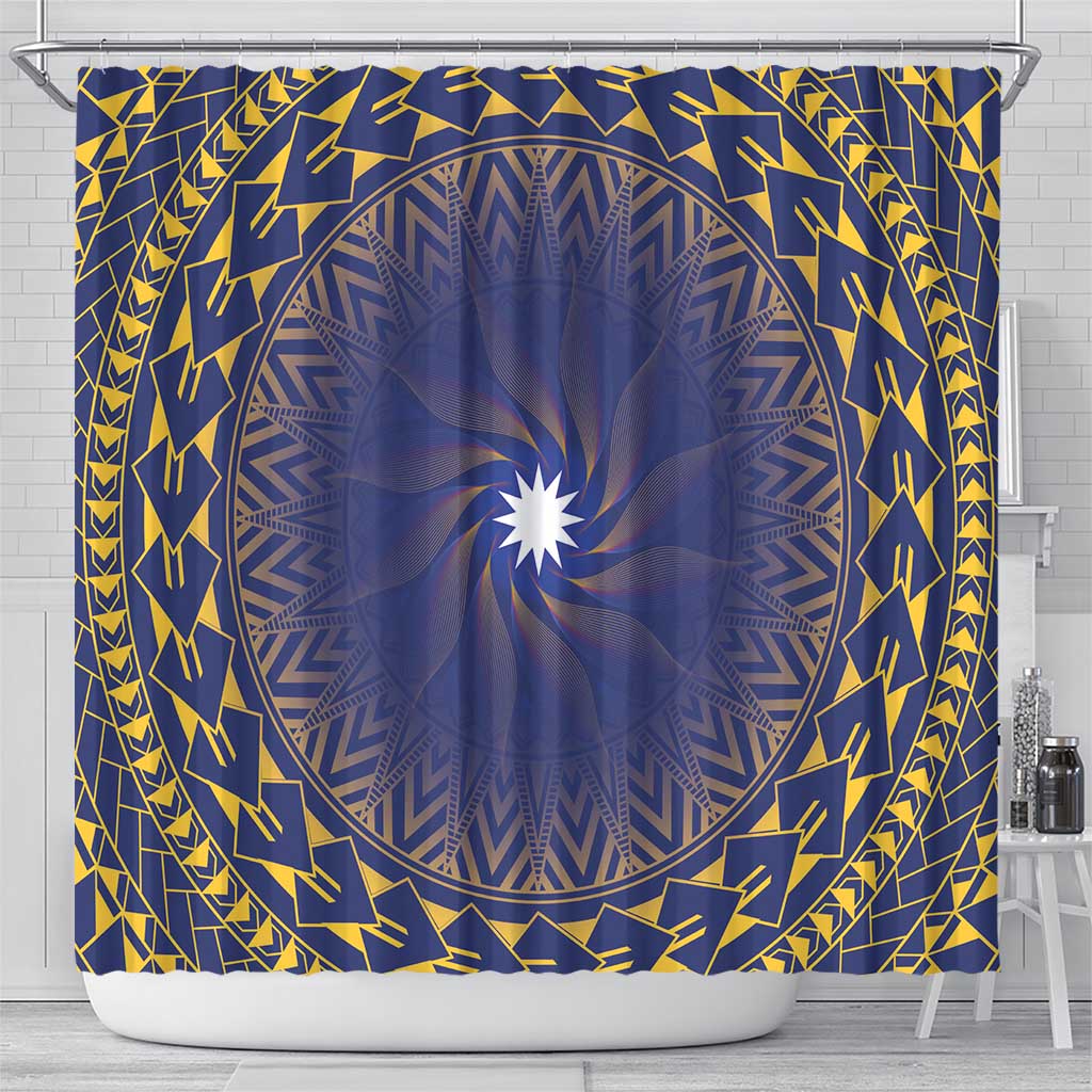 Nauru Angam Day Shower Curtain Polynesian Tribal Pattern Unique Style - Polynesian Pride