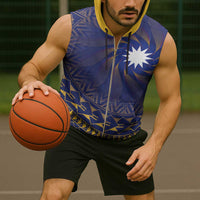 Nauru Angam Day Sleeveless Zip Hoodie Polynesian Tribal Pattern Unique Style - Polynesian Pride