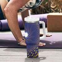 Nauru Angam Day Tumbler With Handle Polynesian Tribal Pattern Unique Style - Polynesian Pride