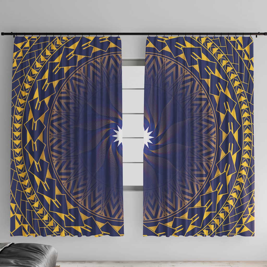 Nauru Angam Day Window Curtain Polynesian Tribal Pattern Unique Style - Polynesian Pride
