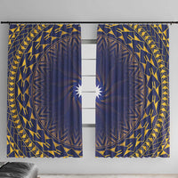 Nauru Angam Day Window Curtain Polynesian Tribal Pattern Unique Style - Polynesian Pride