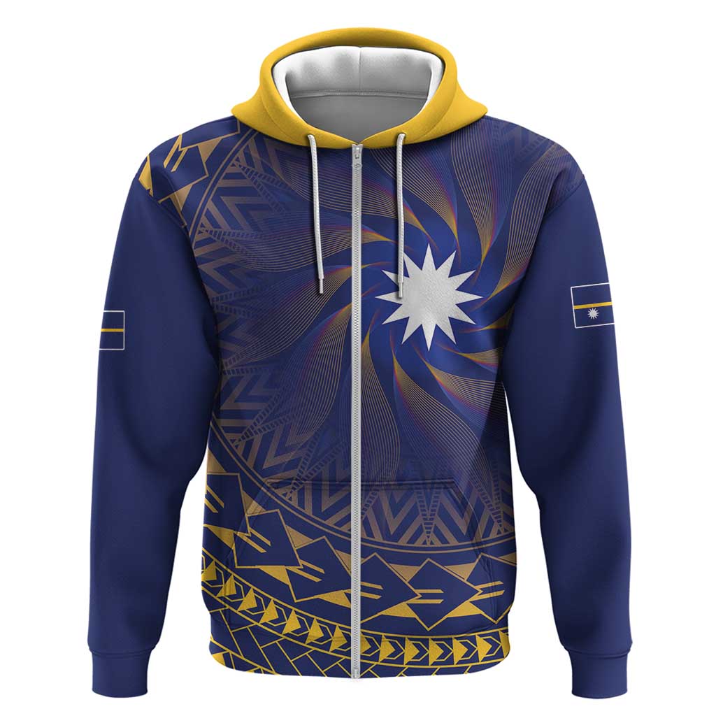 Nauru Angam Day Zip Hoodie Polynesian Tribal Pattern Unique Style - Polynesian Pride