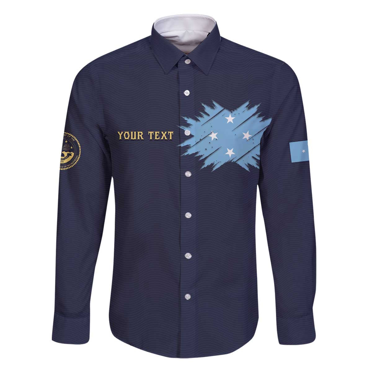 Personalised Federated States Of Micronesia Family Matching Off The Shoulder Long Sleeve Dress and Hawaiian Shirt FSM Passport - Polynesian Pride