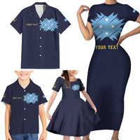 Personalised Federated States Of Micronesia Family Matching Short Sleeve Bodycon Dress and Hawaiian Shirt FSM Passport - Polynesian Pride