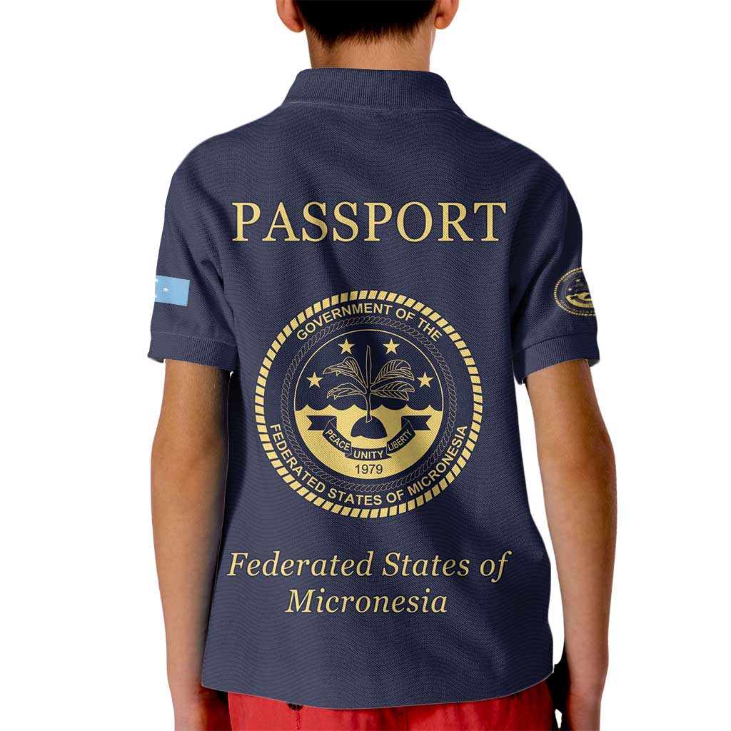 Personalised Federated States Of Micronesia Kid Polo Shirt FSM Passport - Polynesian Pride