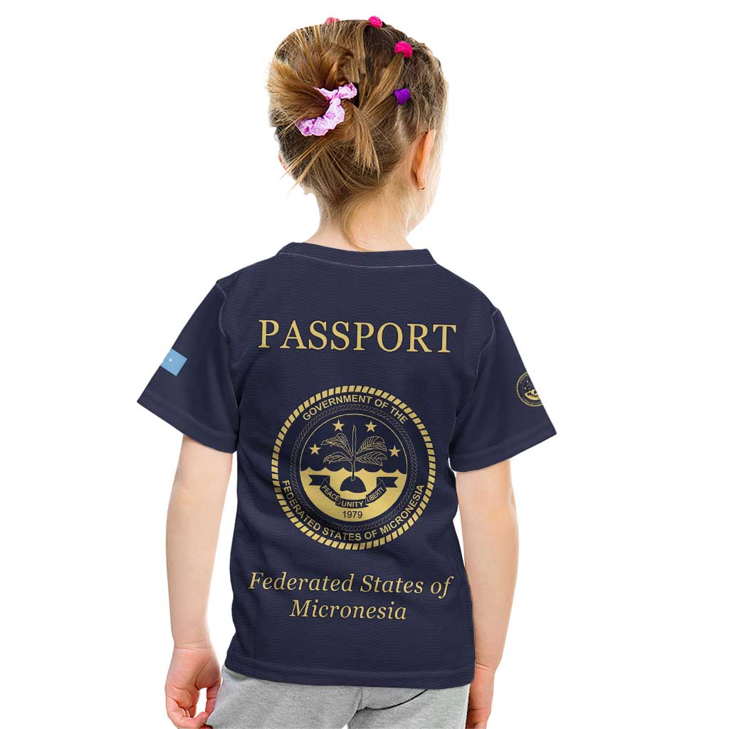 Personalised Federated States Of Micronesia Kid T Shirt FSM Passport - Polynesian Pride