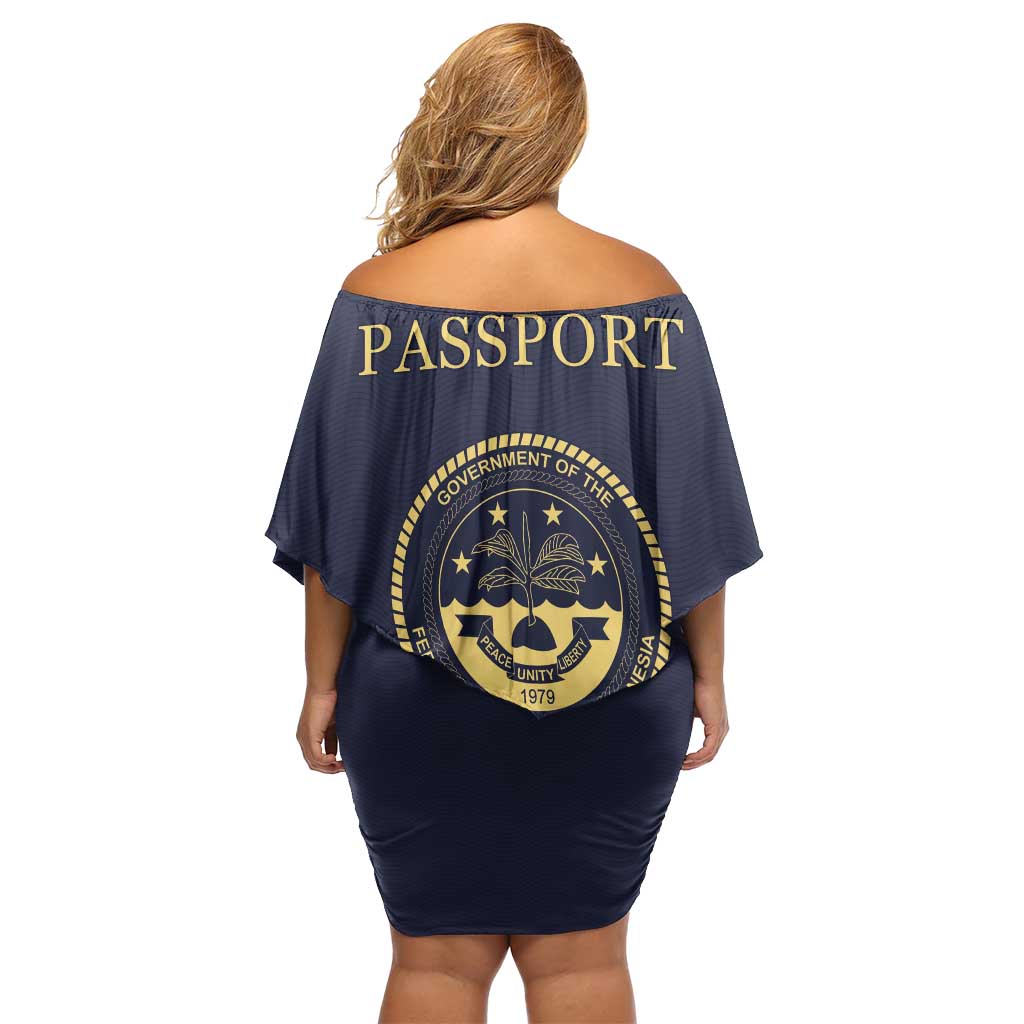 Personalised Federated States Of Micronesia Off Shoulder Short Dress FSM Passport - Polynesian Pride