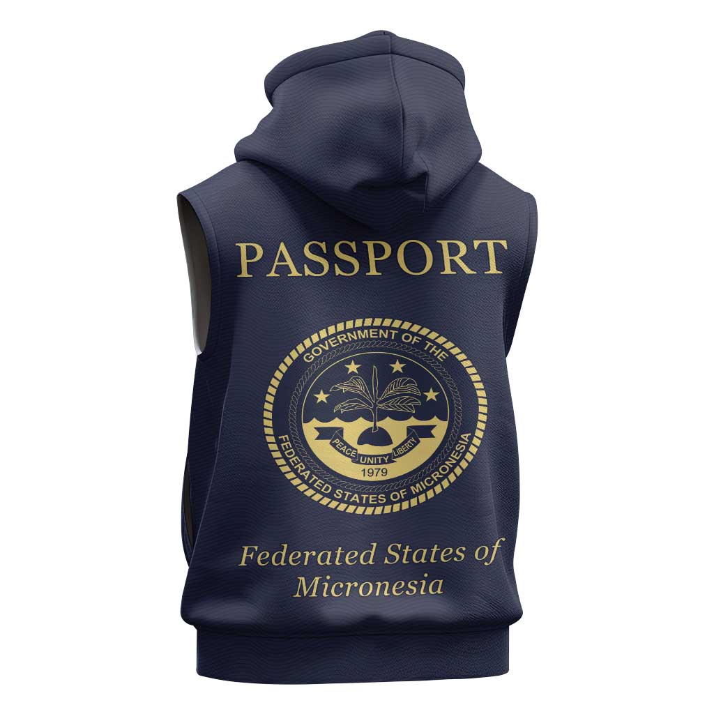Personalised Federated States Of Micronesia Sleeveless Hoodie FSM Passport - Polynesian Pride
