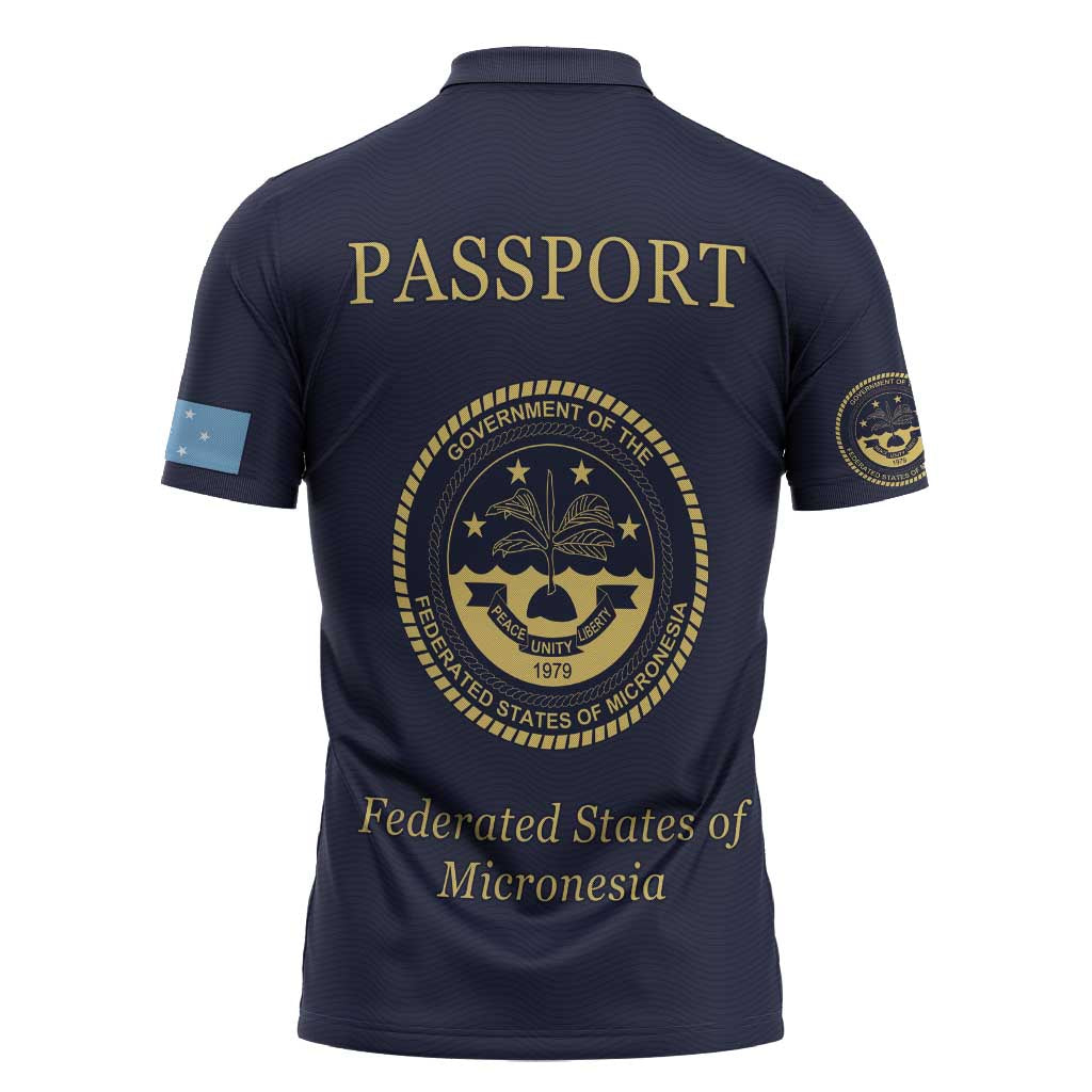 Personalised Federated States Of Micronesia Zipper Polo Shirt FSM Passport - Polynesian Pride