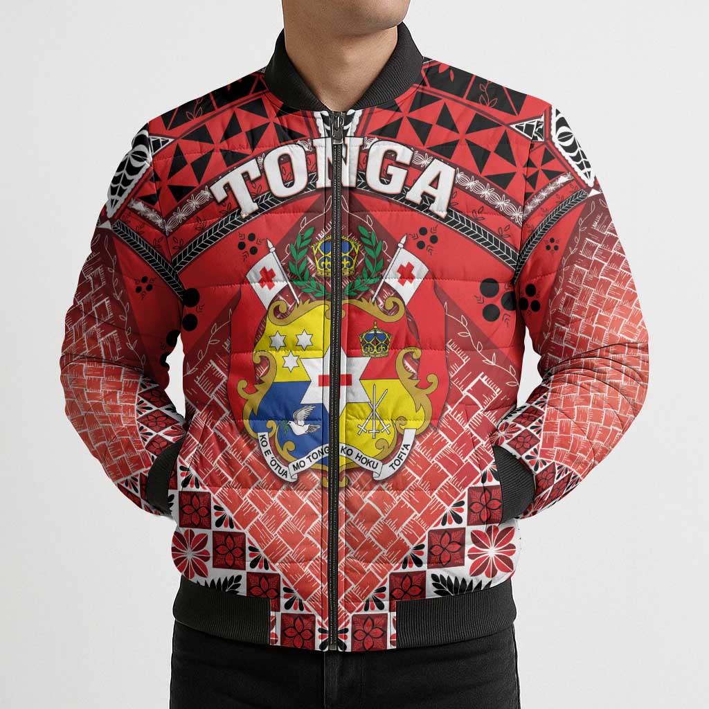 Personalised Tonga Constitution Day Bomber Puffer Jacket 150 Years Jubilee - Polynesian Pride