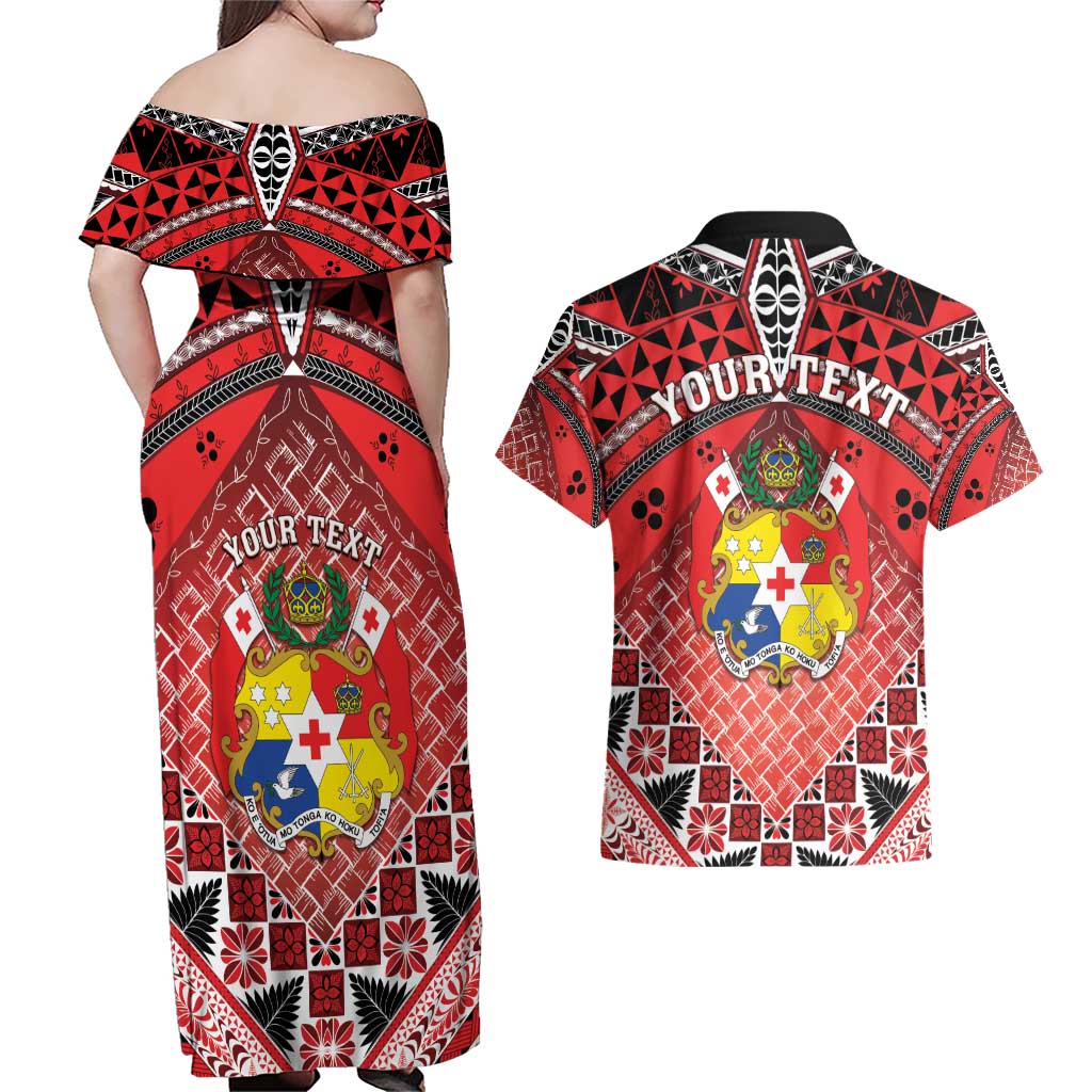 Personalised Tonga Constitution Day Couples Matching Off Shoulder Maxi Dress and Hawaiian Shirt 150 Years Jubilee - Polynesian Pride