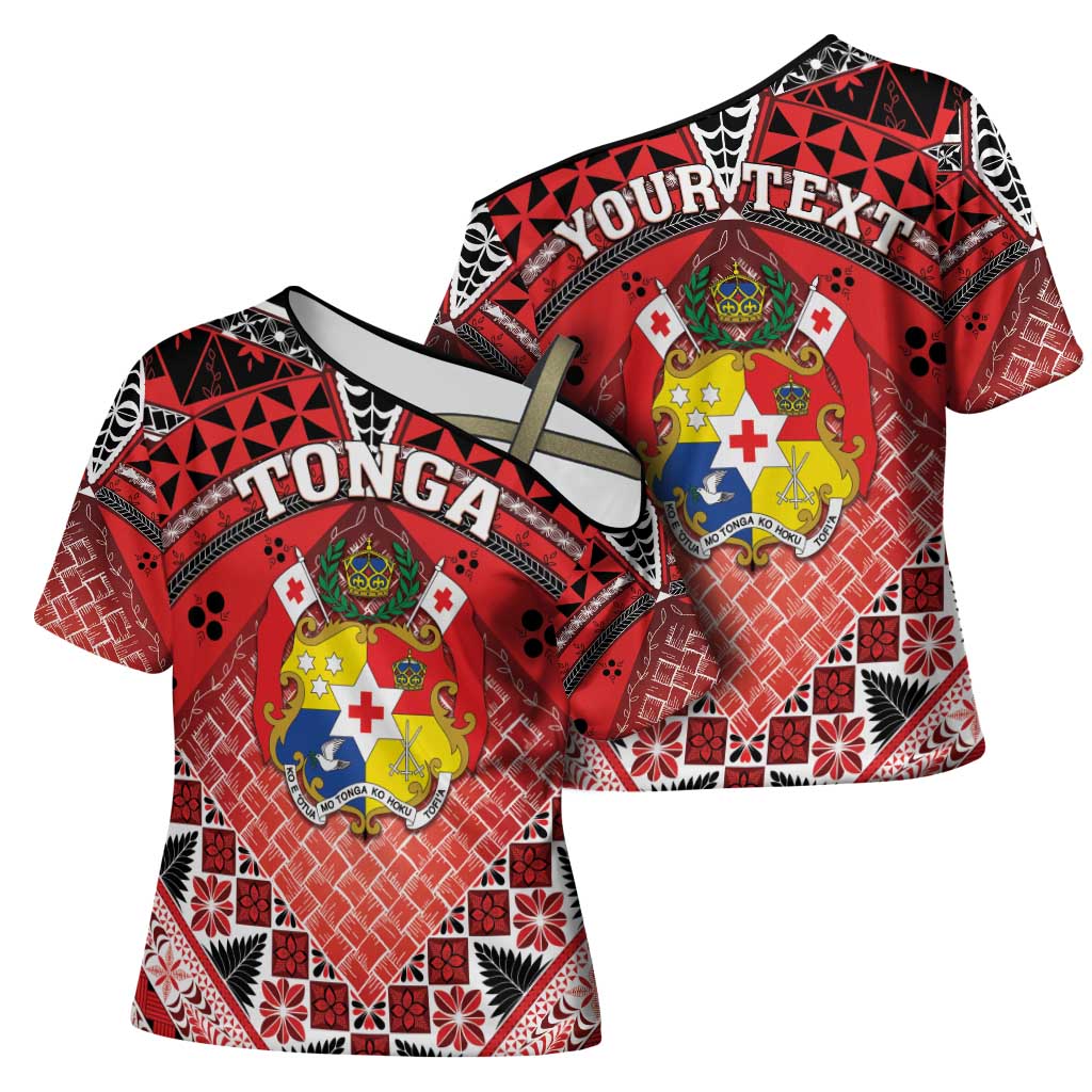 Personalised Tonga Constitution Day Cross Shoulder Shirt 150 Years Jubilee - Polynesian Pride