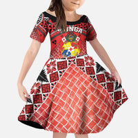 Personalised Tonga Constitution Day Kid Short Sleeve Dress 150 Years Jubilee - Polynesian Pride