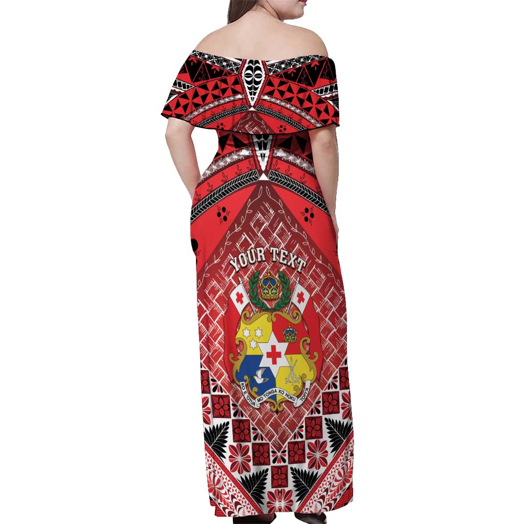 Personalised Tonga Constitution Day Off Shoulder Maxi Dress 150 Years Jubilee - Polynesian Pride