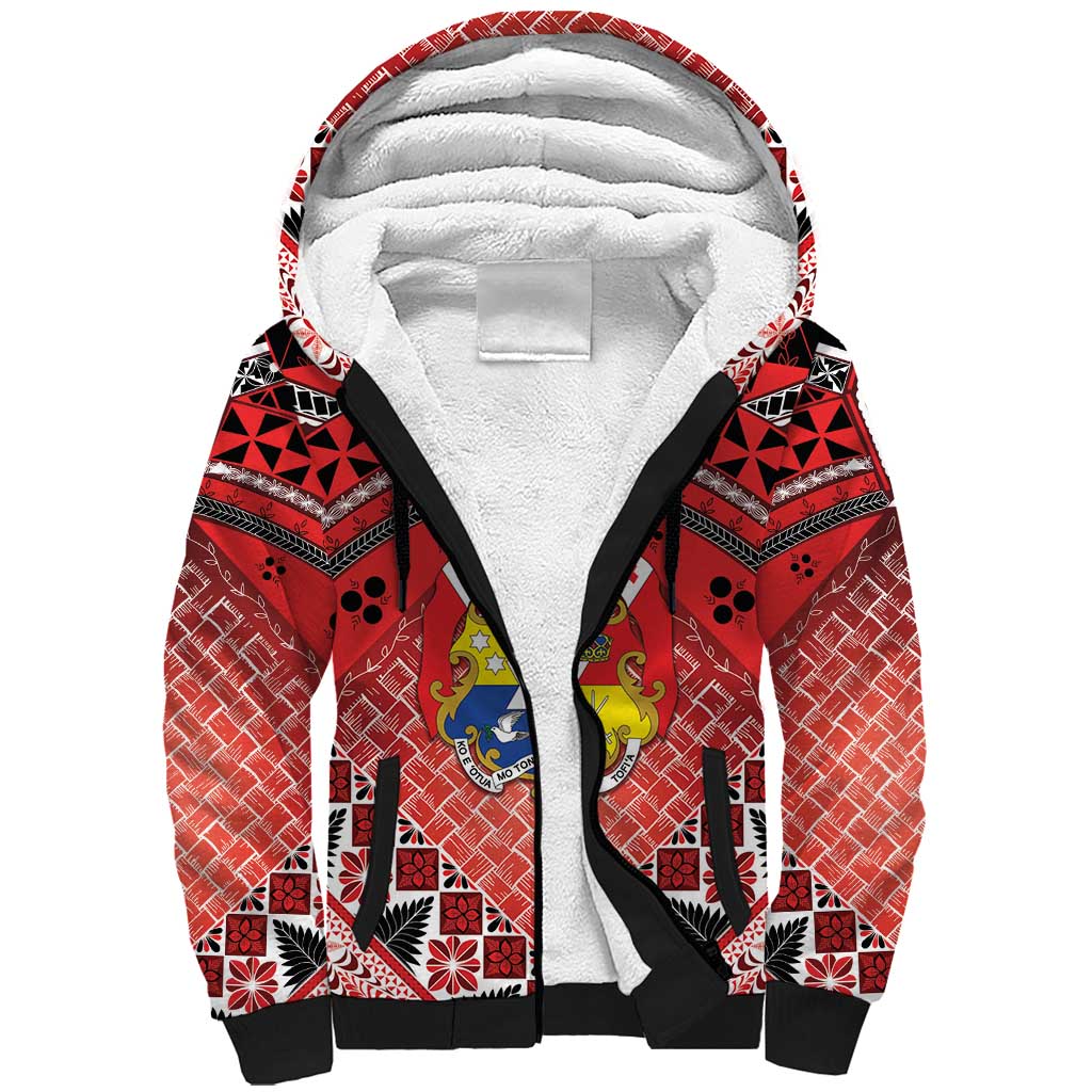 Personalised Tonga Constitution Day Sherpa Hoodie 150 Years Jubilee - Polynesian Pride
