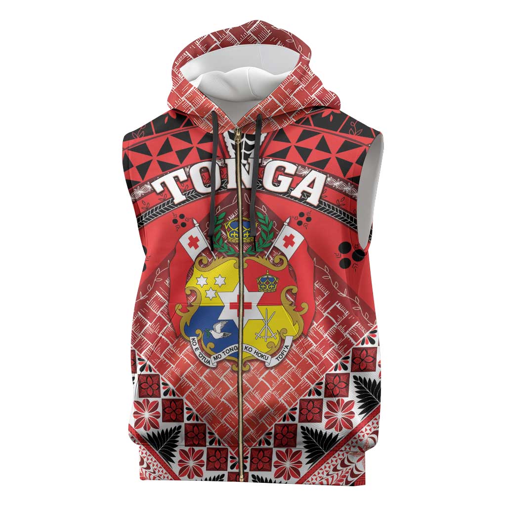 Personalised Tonga Constitution Day Sleeveless Zip Hoodie 150 Years Jubilee - Polynesian Pride