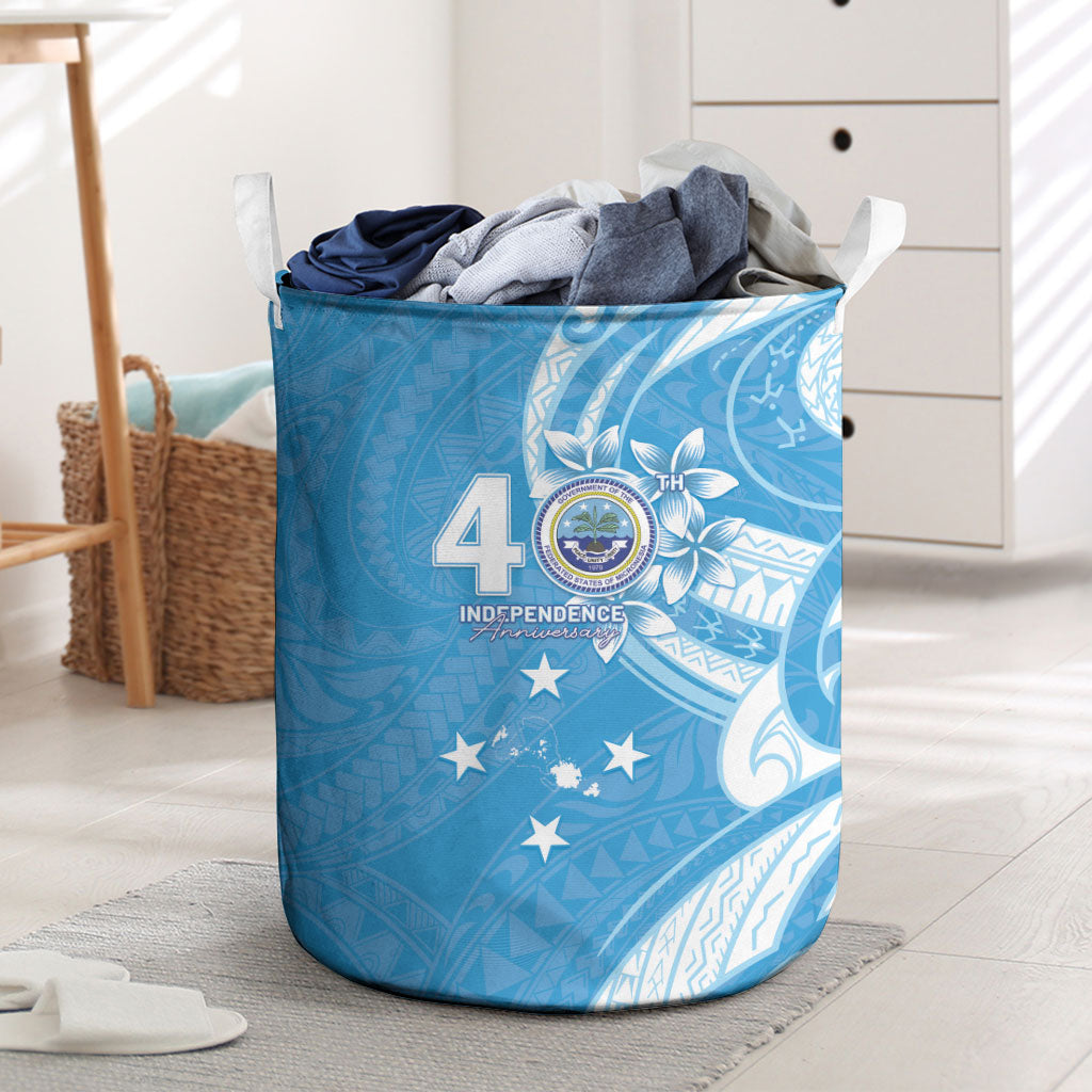 FSM Micronesia Laundry Basket 40th Independence Anniversary LT05 Blue - Polynesian Pride