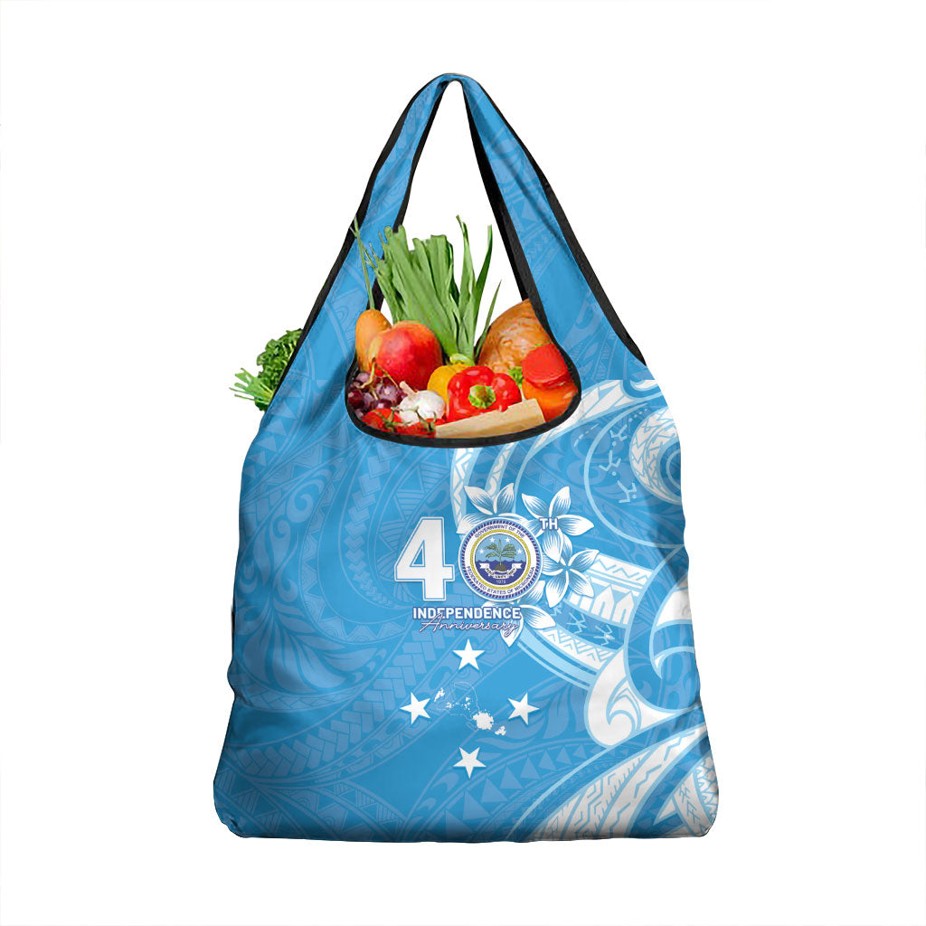 FSM Micronesia Grocery Bag 40th Independence Anniversary LT05 1-pack One Size Blue - Polynesian Pride