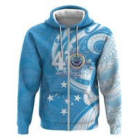FSM Micronesia Hoodie 40th Independence Anniversary LT05 Zip Hoodie Blue - Polynesian Pride