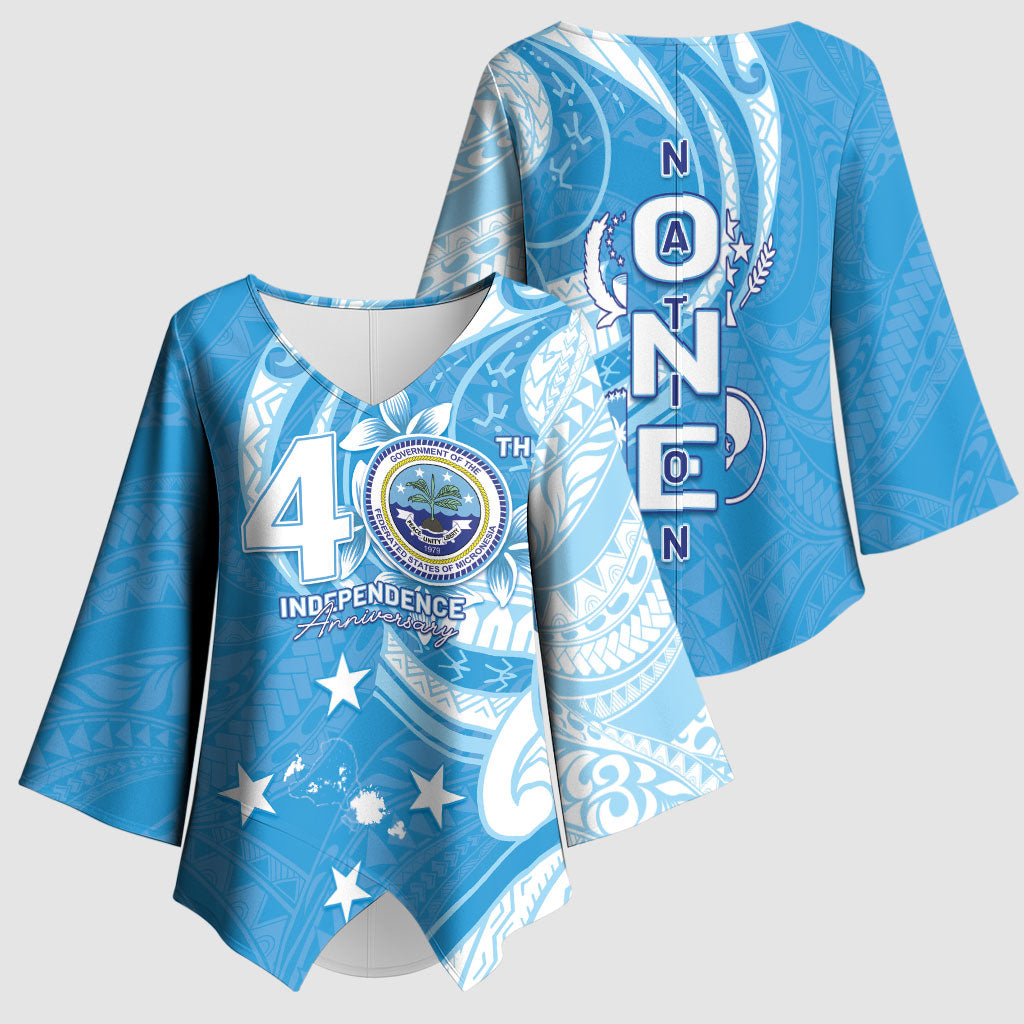FSM Micronesia Kimono Sleeve Blouse 40th Independence Anniversary LT05 - Polynesian Pride