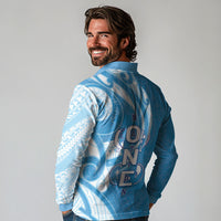 FSM Micronesia Long Sleeve Polo Shirt 40th Independence Anniversary LT05 - Polynesian Pride
