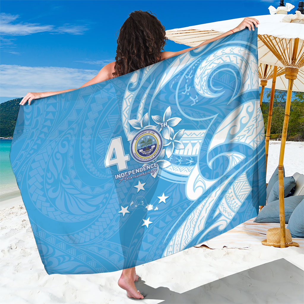 FSM Micronesia Sarong 40th Independence Anniversary LT05 One Size 44 x 66 inches Blue - Polynesian Pride