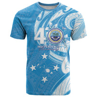 FSM Micronesia T Shirt 40th Independence Anniversary LT05 Blue - Polynesian Pride