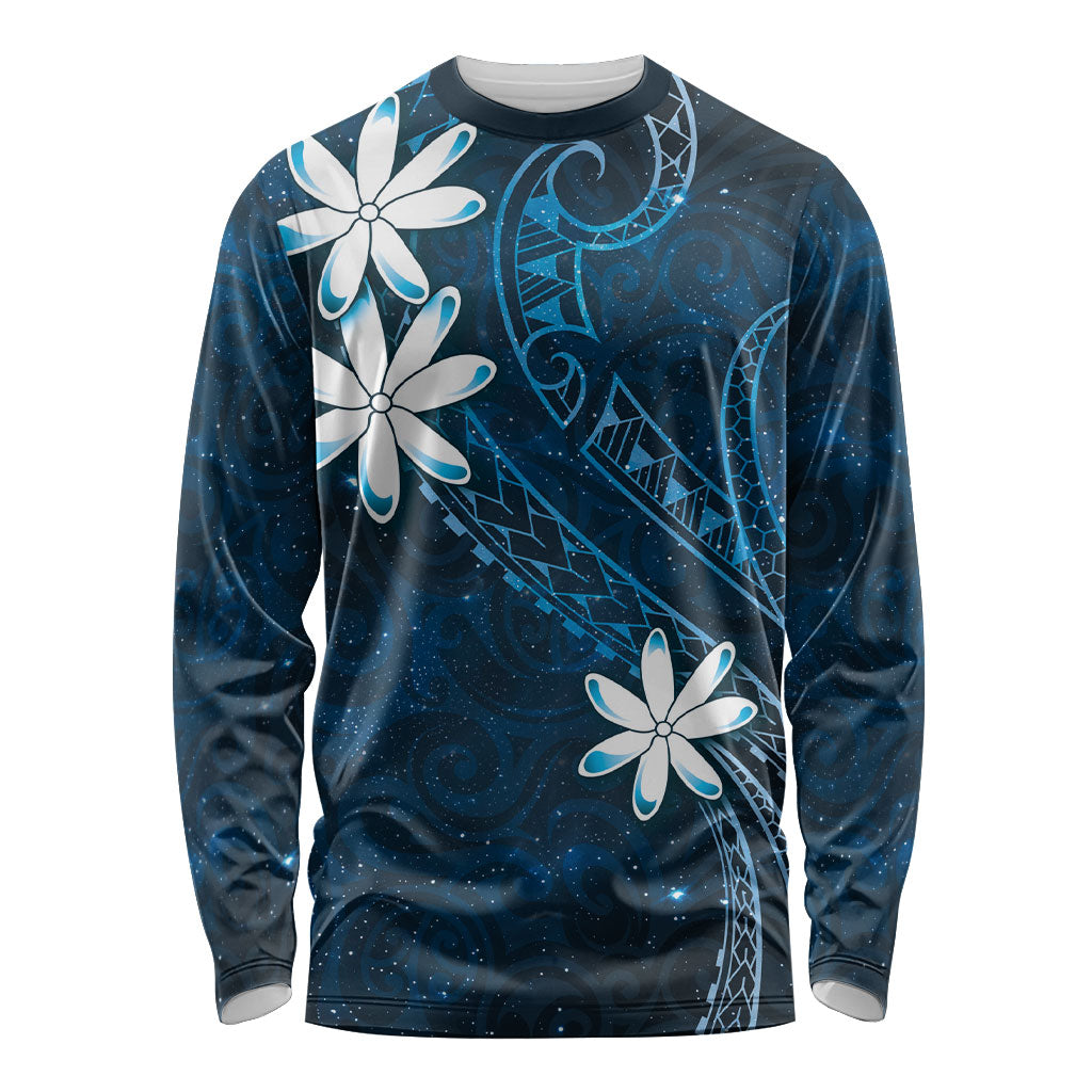 Tahiti Matarii Long Sleeve Shirt Tahitian Spring Blue Galaxy LT05 Unisex Blue - Polynesian Pride