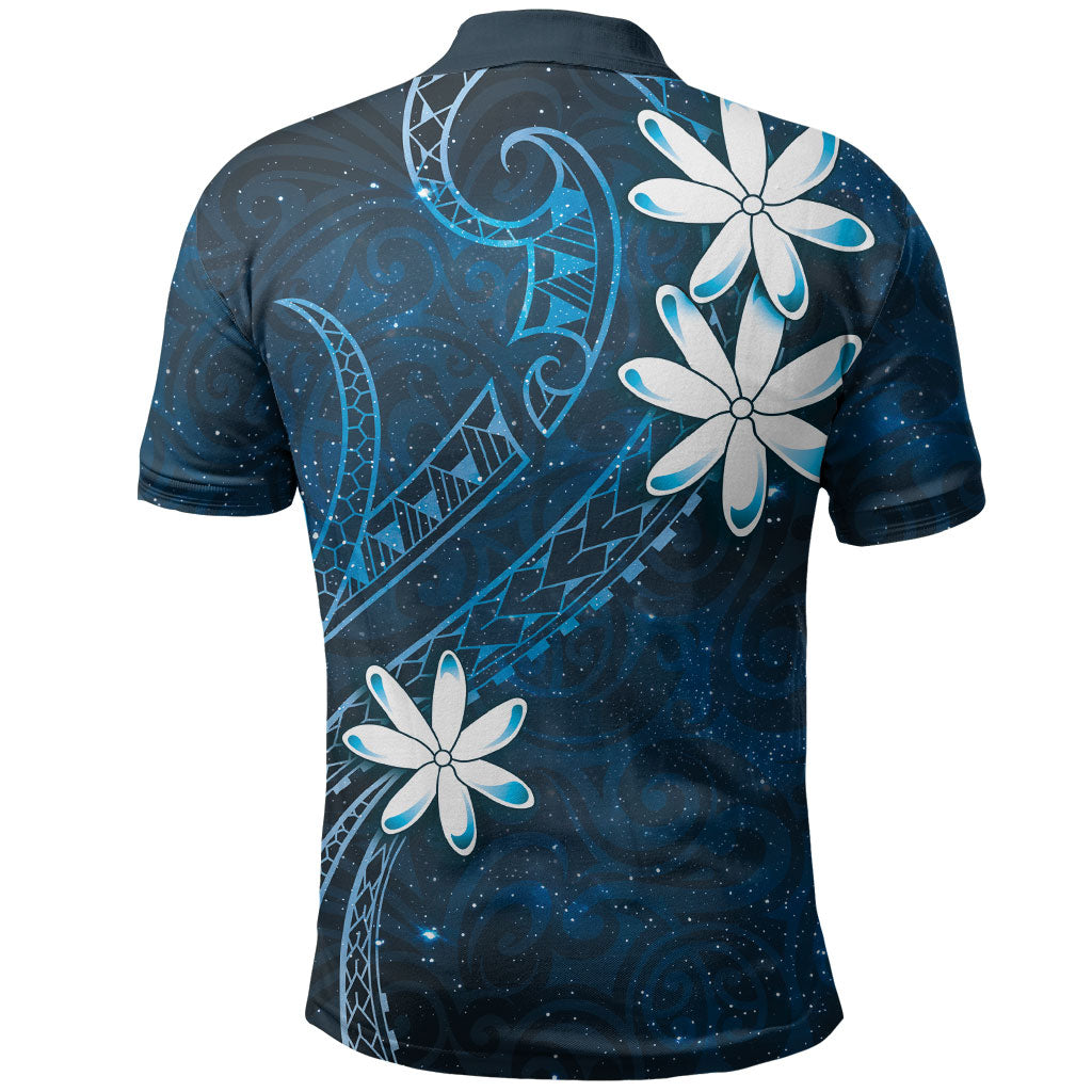 Tahiti Matarii Polo Shirt Tahitian Spring Blue Galaxy LT05 - Polynesian Pride