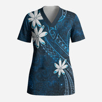 Tahiti Matarii Scrub Top Tahitian Spring Blue Galaxy LT05 Adult Blue - Polynesian Pride
