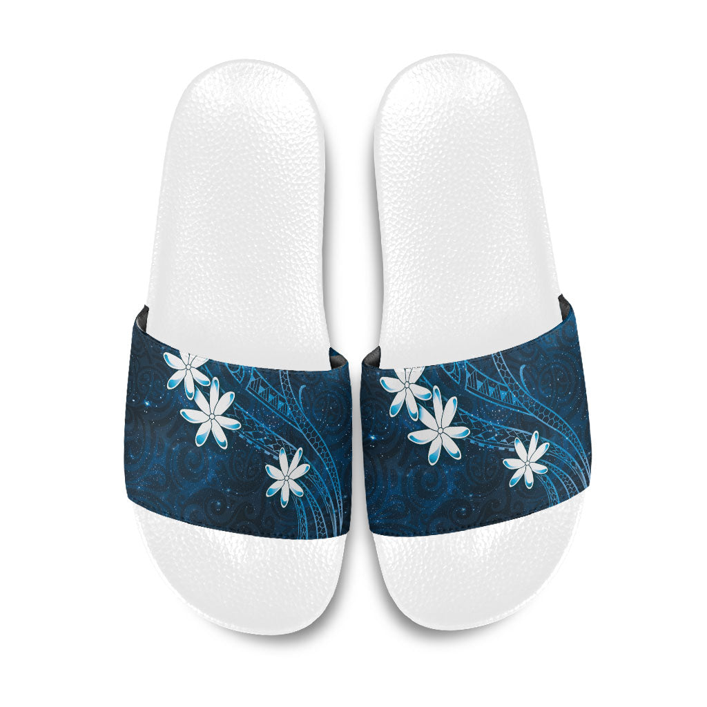 Tahiti Matarii Slide Sandals Tahitian Spring Blue Galaxy LT05 Blue - Polynesian Pride