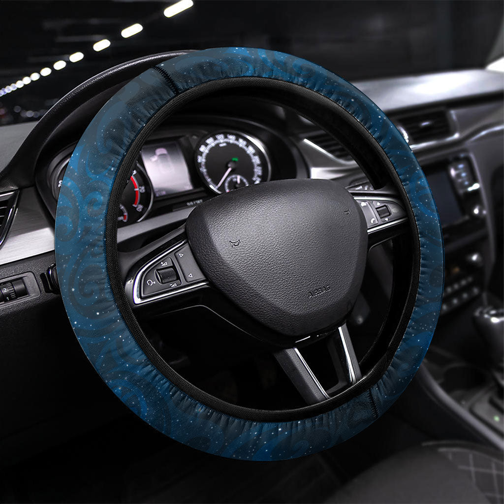 Tahiti Matarii Steering Wheel Cover Tahitian Spring Blue Galaxy LT05 Universal Fit Blue - Polynesian Pride