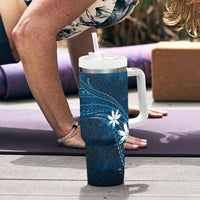 Tahiti Matarii Tumbler With Handle Tahitian Spring Blue Galaxy LT05 - Polynesian Pride