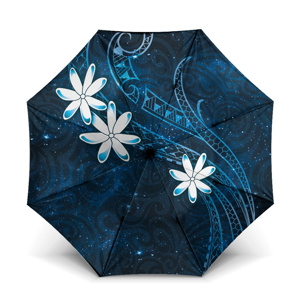 Tahiti Matarii Umbrella Tahitian Spring Blue Galaxy LT05 One Size Folded 11.42 inch Opened Diameter 37.4 inch Blue - Polynesian Pride