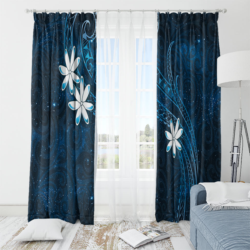 Tahiti Matarii Window Curtain Tahitian Spring Blue Galaxy LT05 - Polynesian Pride