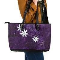 Tahiti Matarii Leather Tote Bag Tahitian Spring Purple Galaxy LT05 - Polynesian Pride