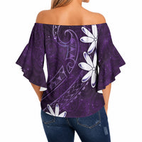 Tahiti Matarii Off Shoulder Wrap Waist Top Tahitian Spring Purple Galaxy LT05 - Polynesian Pride