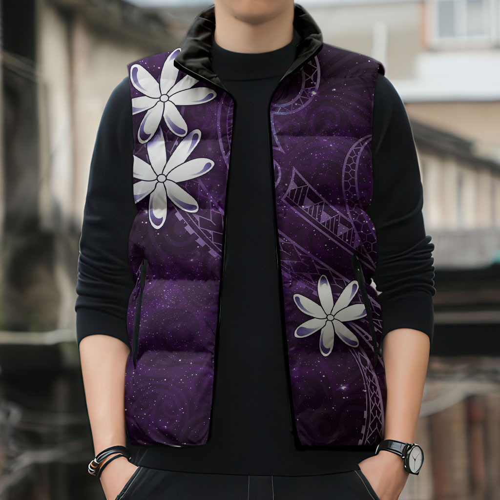 Tahiti Matarii Sleeveless Puffer Jacket Tahitian Spring Purple Galaxy LT05 - Polynesian Pride