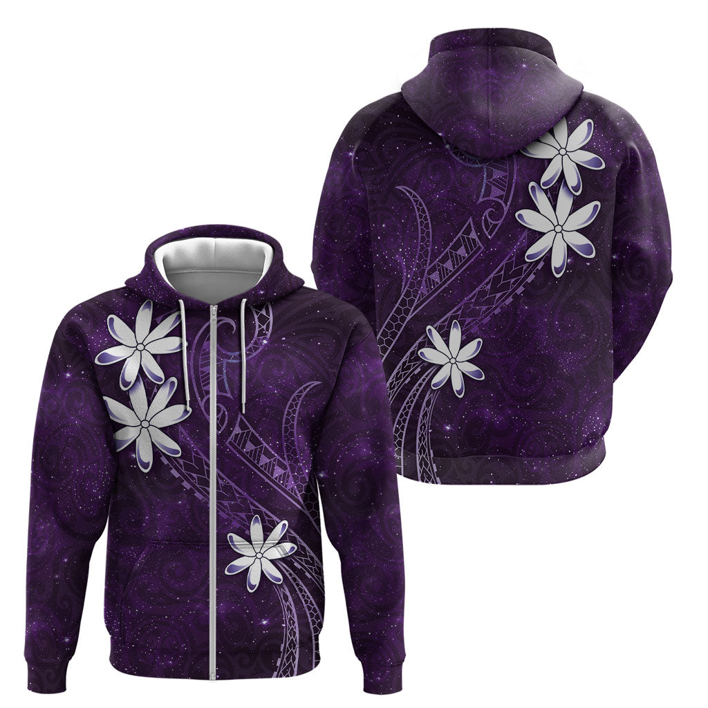 Tahiti Matarii Zip Hoodie Tahitian Spring Purple Galaxy LT05 - Polynesian Pride