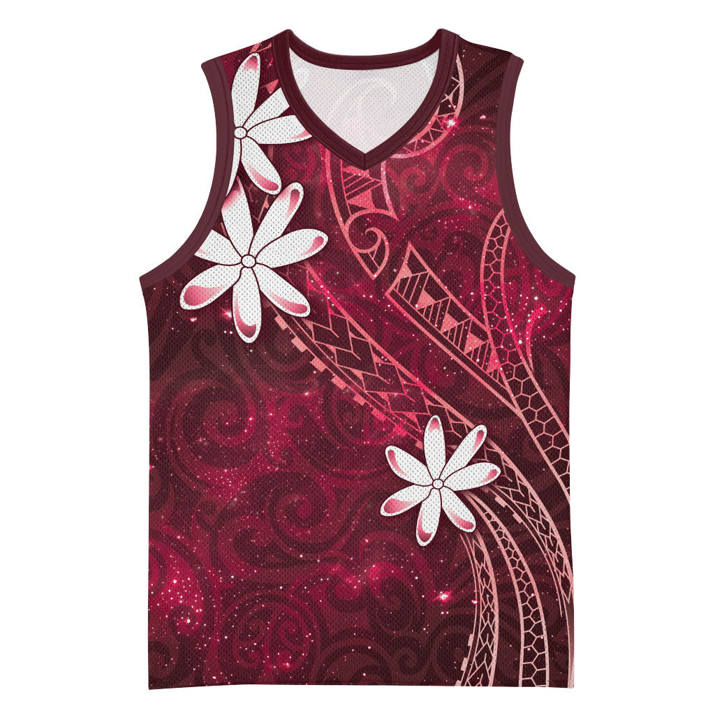 Tahiti Matarii Basketball Jersey Tahitian Spring Red Galaxy LT05 Unisex Red - Polynesian Pride