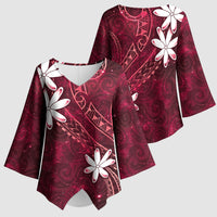 Tahiti Matarii Kimono Sleeve Blouse Tahitian Spring Red Galaxy LT05 - Polynesian Pride