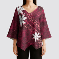 Tahiti Matarii Kimono Sleeve Blouse Tahitian Spring Red Galaxy LT05 - Polynesian Pride