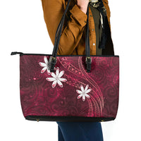 Tahiti Matarii Leather Tote Bag Tahitian Spring Red Galaxy LT05 - Polynesian Pride