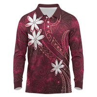 Tahiti Matarii Long Sleeve Polo Shirt Tahitian Spring Red Galaxy LT05 Red - Polynesian Pride