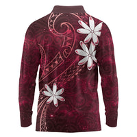 Tahiti Matarii Long Sleeve Polo Shirt Tahitian Spring Red Galaxy LT05 - Polynesian Pride