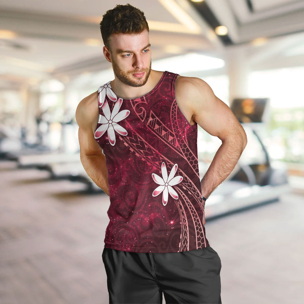 Tahiti Matarii Men Tank Top Tahitian Spring Red Galaxy LT05 Red - Polynesian Pride